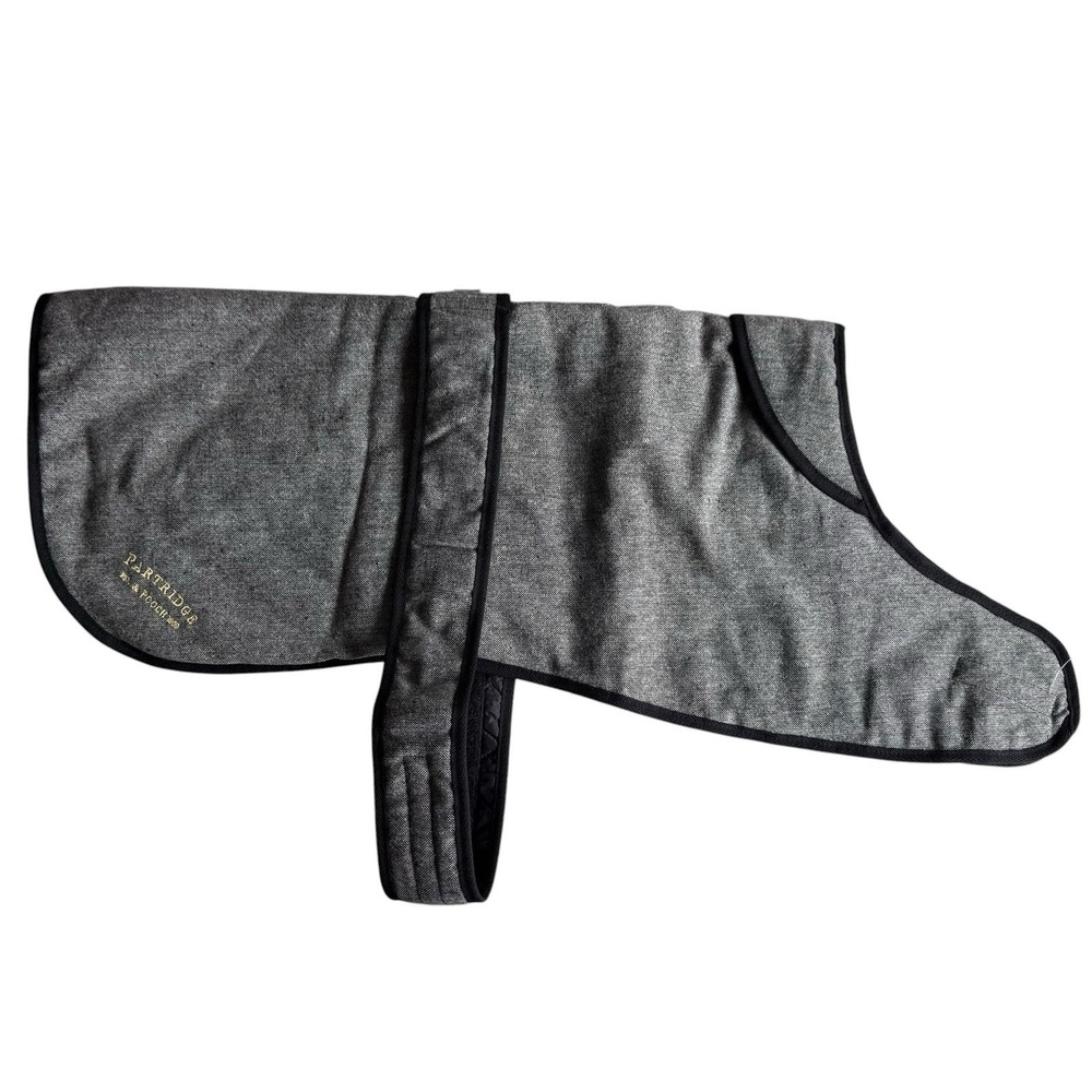 John Partridge & Pooch Tweed Dog‎ Coat Jacket Gray Wool Blend Large Adjustable